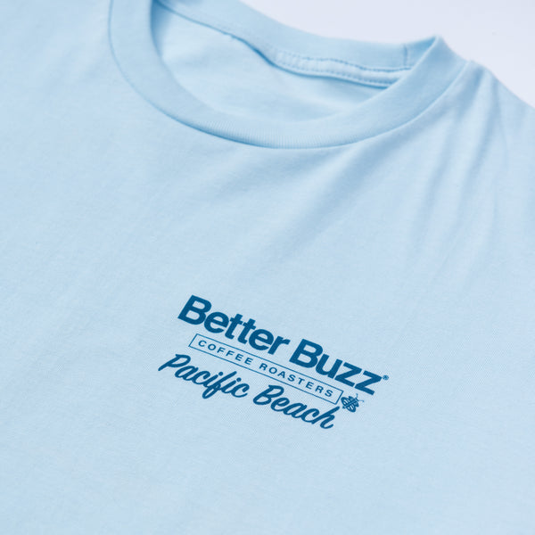 Pacific Beach Surfing Bee Tee - Better Buzz Coffee