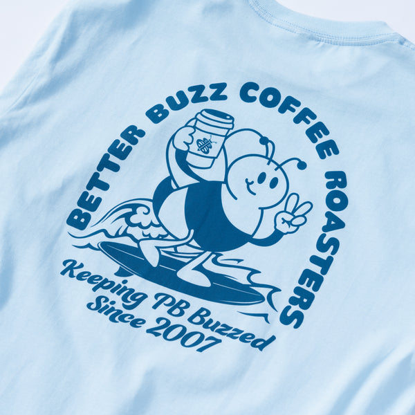 Pacific Beach Surfing Bee Tee - Better Buzz Coffee