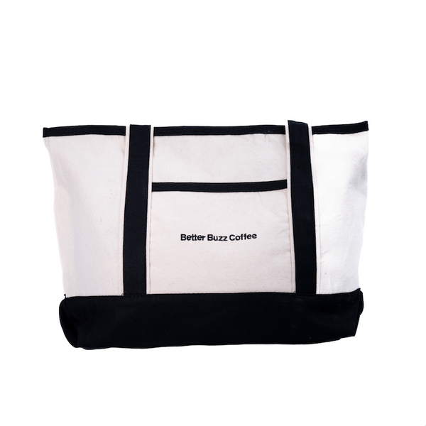 Embroidered Black & Neutral Tote